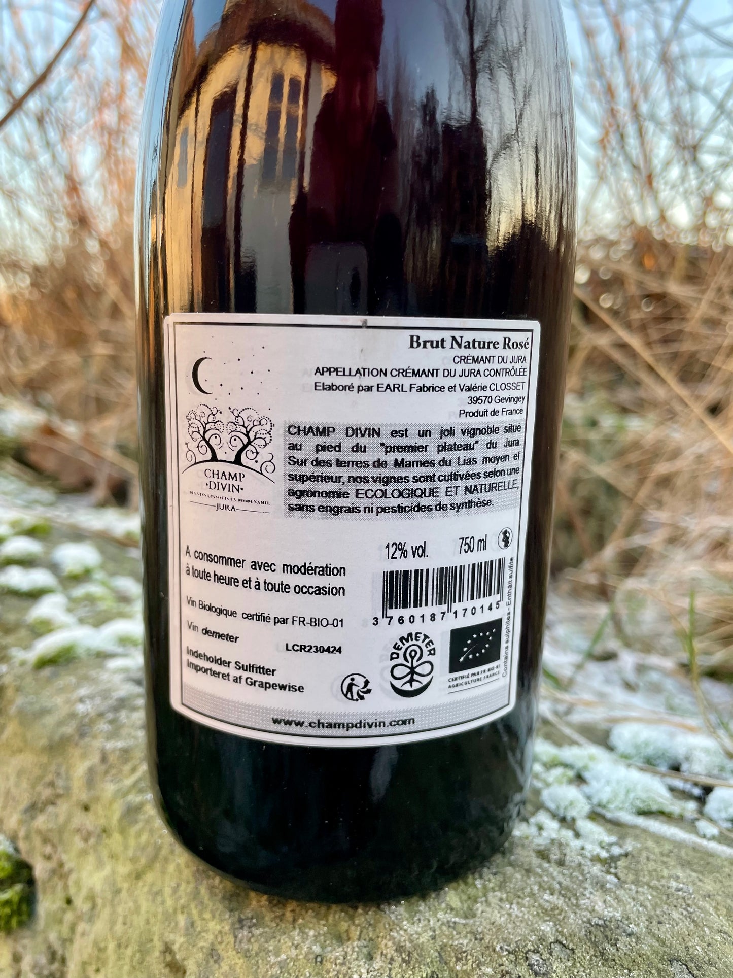 Champ Divin, Crémant Trousseau, Rosé Brut Nature 2023